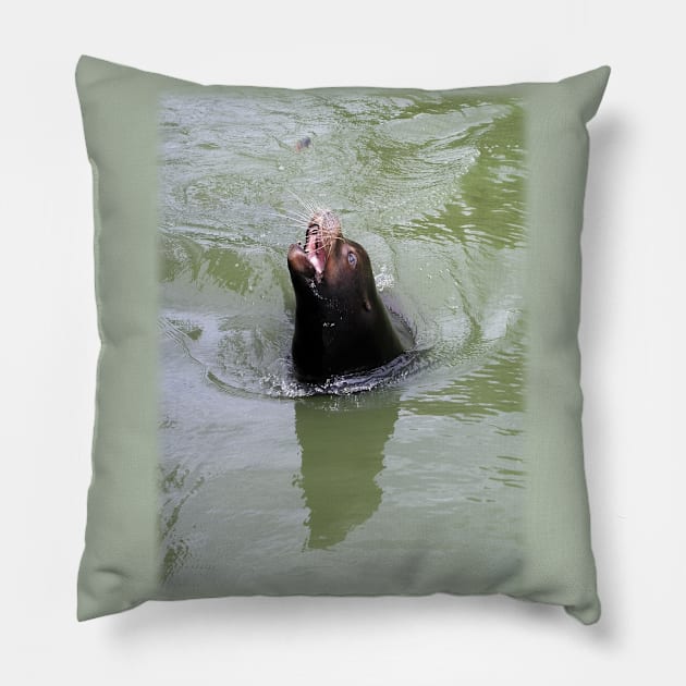 Gimme Fish...NOW Pillow by JonDelorme