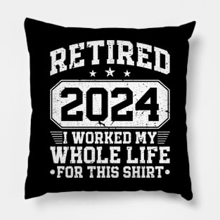 Retired 2024 Humor Men Women Retirement Pillow