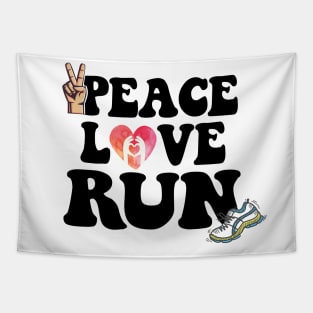 Peace Love Run Tapestry