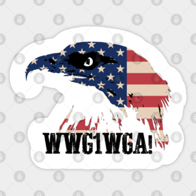 Qanon Eagle Wwg1wga Flag Sticker Teepublic