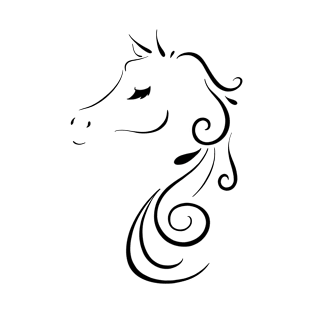 Elegant Horse Swirls with Eyelashes T-Shirt