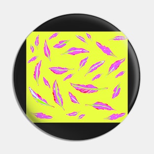 feather bad trip yellow and pink colour style fabric pattern Pin