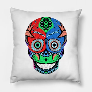 marvelous skeleton catrina happy face ecopop art Pillow