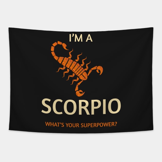 Scorpio Superpower Tapestry by Korry