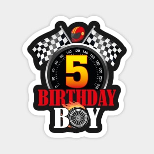 Kids 5th Birthday Racing Car Driver Magnet