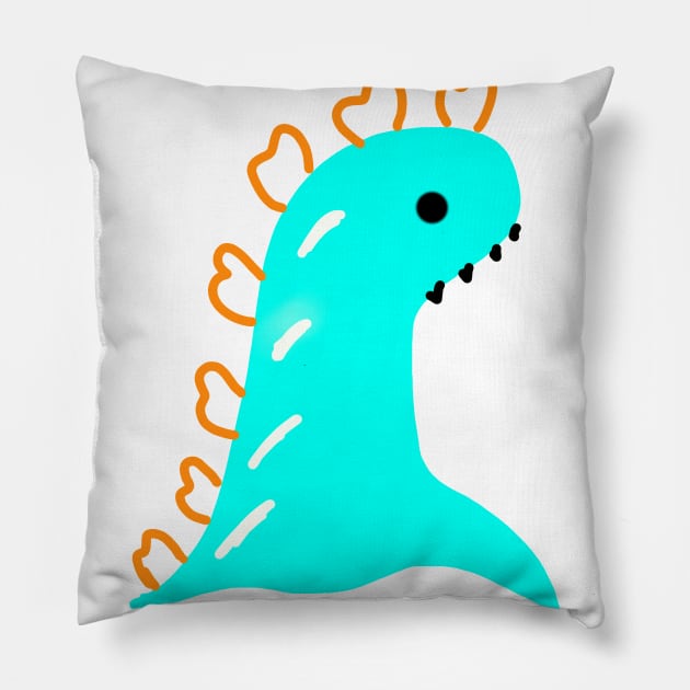 blue dinosaur design Pillow by Artistic_st