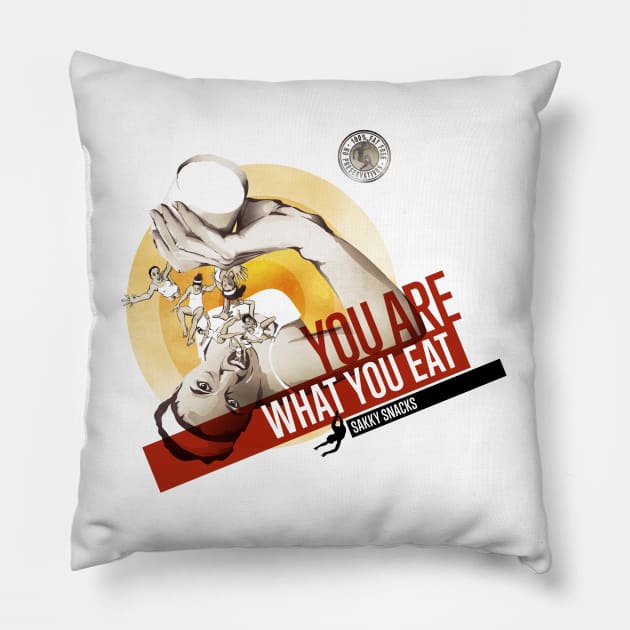 You are what you eat Pillow by Inchpenny