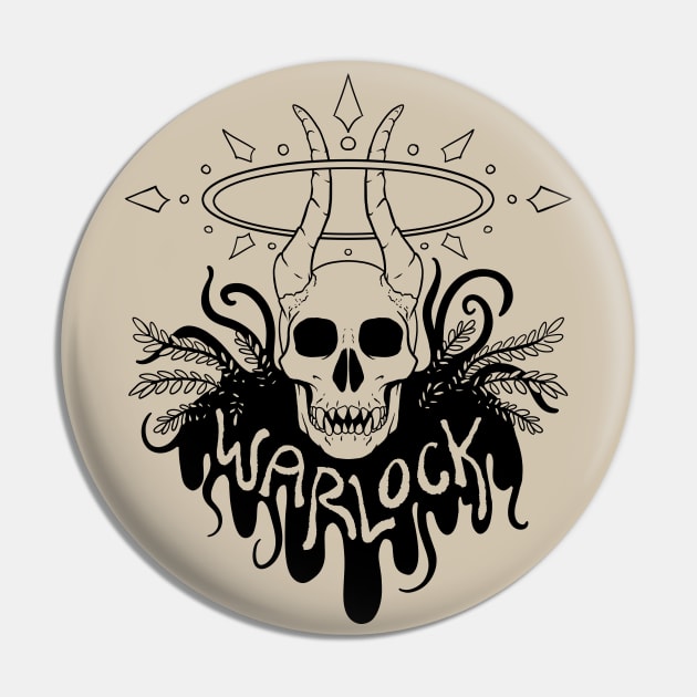 Warlock Class - Black Design Pin by CliffeArts