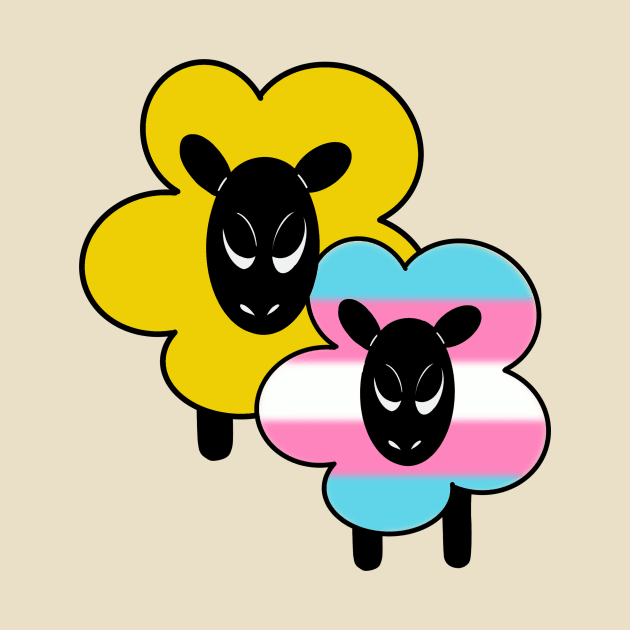 Proud Trans Ally Rainbow Sheep by Emberpixie