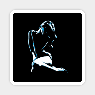 woman silhouette art Magnet