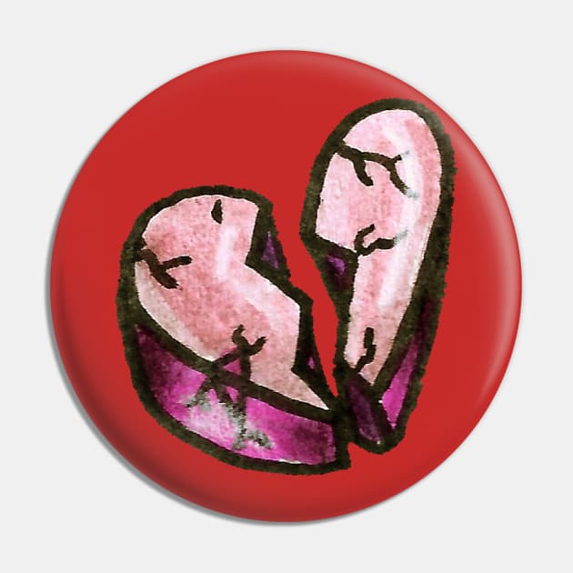 Broken Candy Heart Pin by Brieana