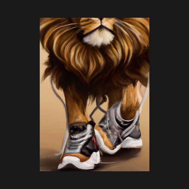 Lion wearing Sneakers by maxcode