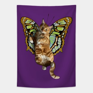 Malachite Ginger Tabby Flitter Kitty Tapestry