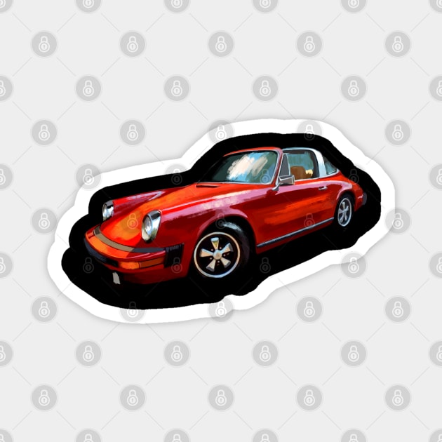 Porsche targa art Magnet by Z Garage Art