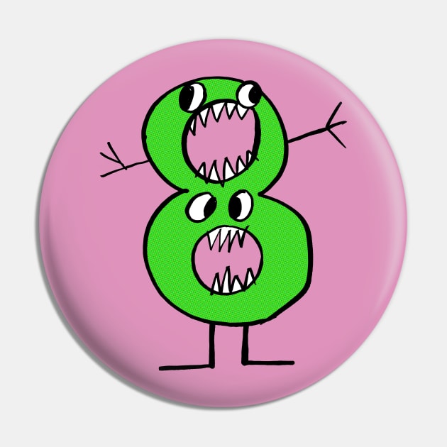 Monster Number 8 in very green - happy eighth birthday! Pin by heyK