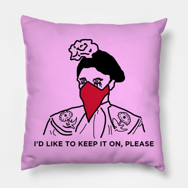 I'd Like to Keep it On Please Pillow by Hoagiemouth