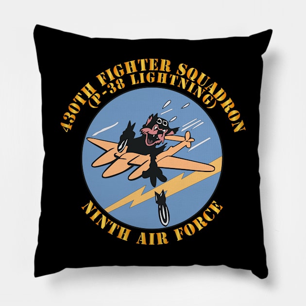 430th Fighter Squadron - P38 Lightning - 9th AF Pillow by twix123844