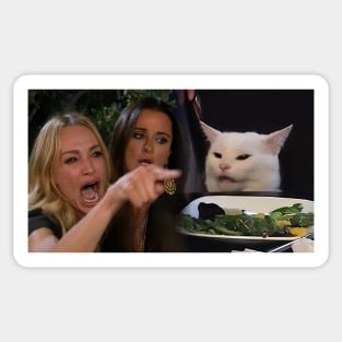 Salad Cat meme 3 Sticker, Smudge the Cat, Woman Yelling at Cat