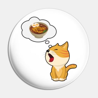 Cat think eating Ramen Pin