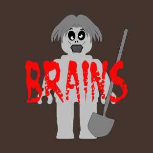 Zombie Minifig "BRAINS", by Customize My Minifig T-Shirt