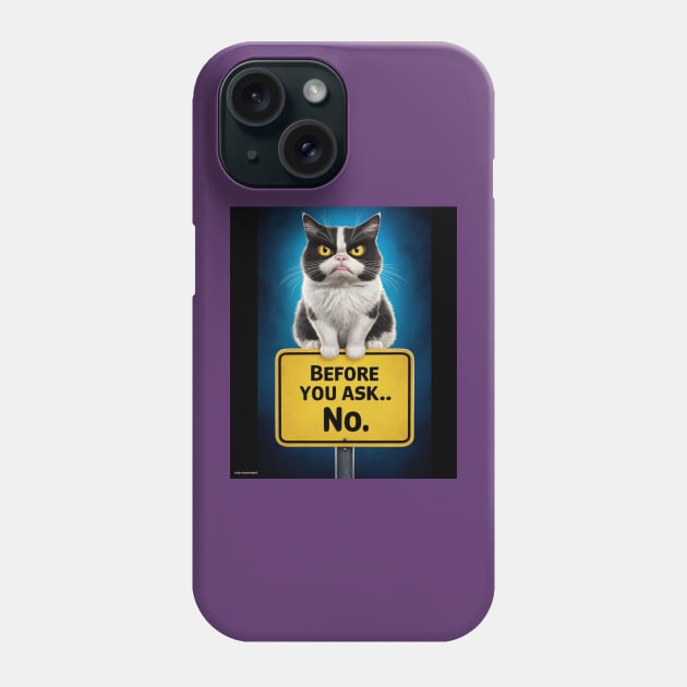 angry cat Phone Case by JIUJITSU- BJJ