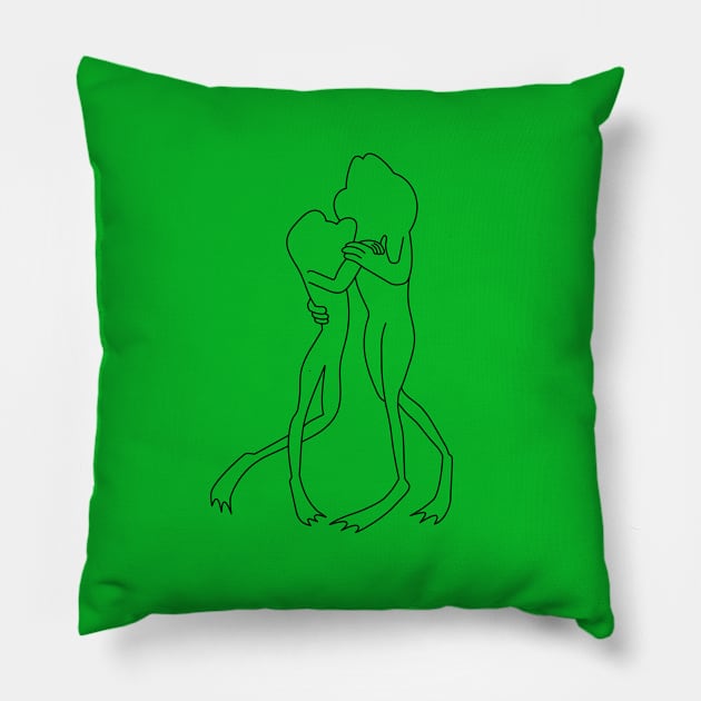 Dancing Frogs Outline Pillow by semarino