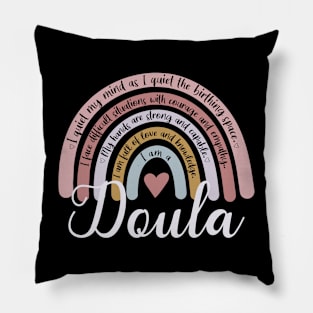 Rainbow Doula Home Birth Worker Midwife Birth doula quote Pillow