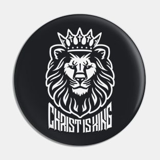 Christ is King - Jesus Christ - Christian T Shirt - Lion Pin