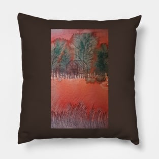 Log Cabin in the Woods Pillow