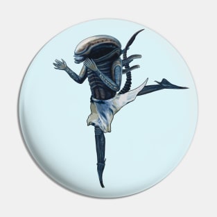 Alien Ballerina Funny Print Pin