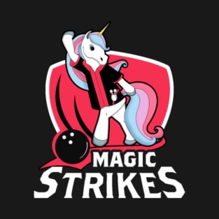 Unicorn Magic Strikes Bowling Matching Ladies T-Shirt