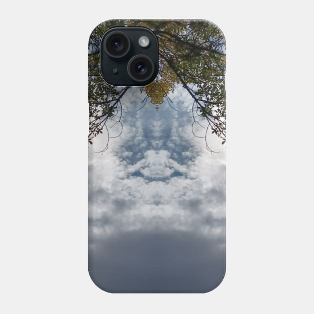 97M Unique Blue Why Sky Clouds Trees Abstract Nature Photo Phone Case by Unique Black White Colorful Abstract Art