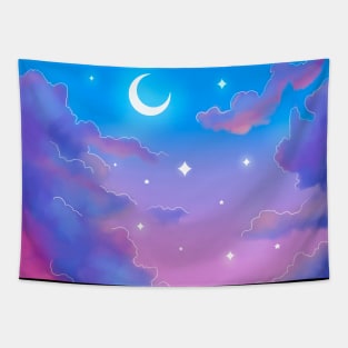 Moon and Clouds Tapestry