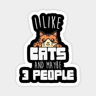 i like cats and maybe 3 people Magnet