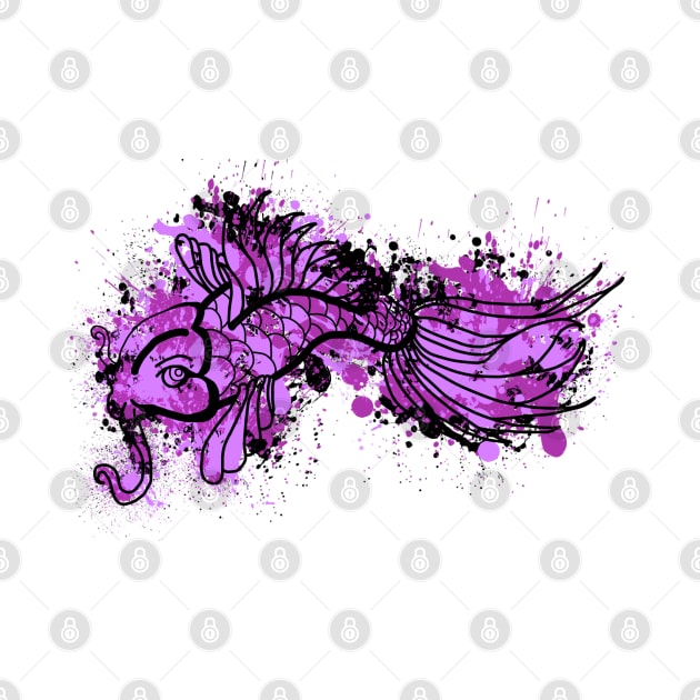 Purple Koi Splash by Not Meow Designs 