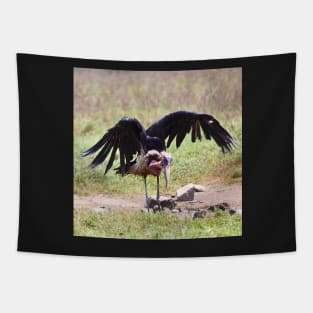 Marabou Stork Just Landing Tapestry