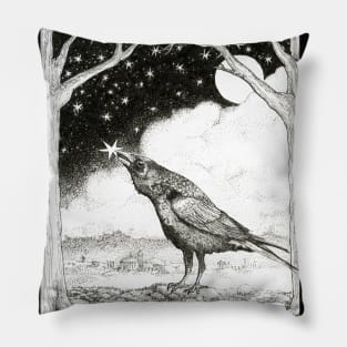 Crow-Catch a Falling Star Pillow