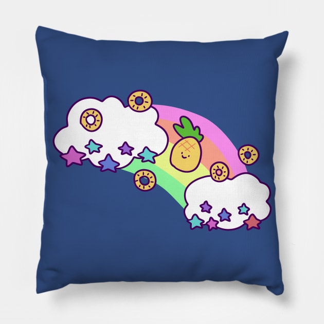 Rainbow Cloud Pineapple Pillow by saradaboru