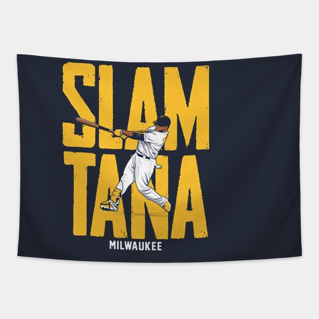 Carlos Santana Milwaukee Slamtana Tapestry by KraemerShop