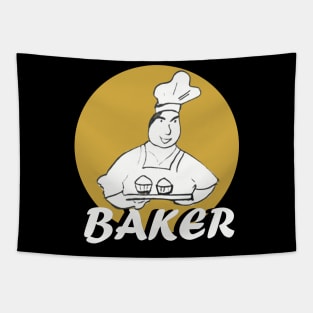 Baker bakery chef hand drawn Tapestry