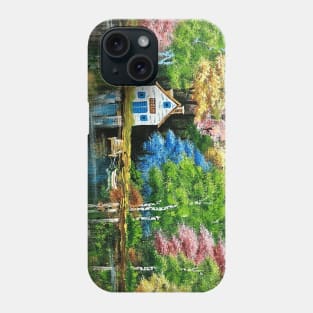 Autumn forest and lake house Phone Case