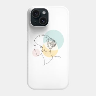 abstract lady, line art woman Phone Case