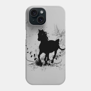 Beautiful black horse silhouette Phone Case