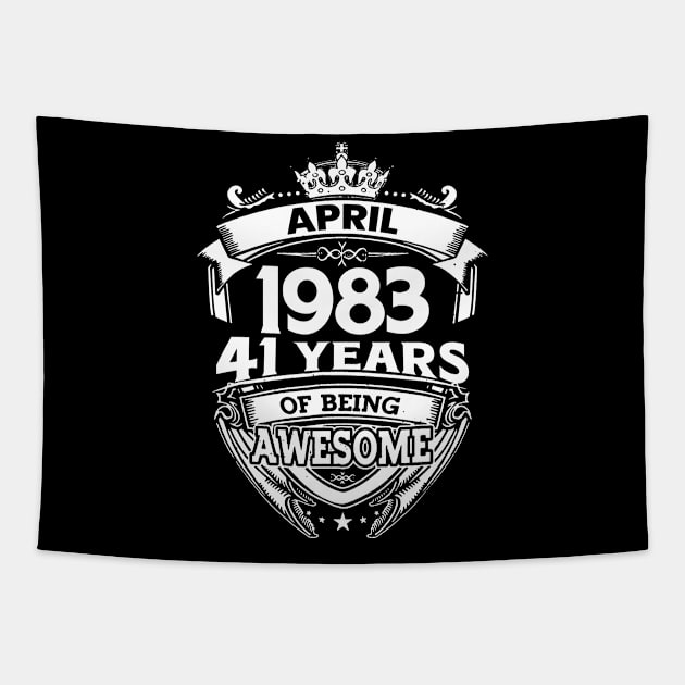 April 1983 41 Years Of Being Awesome 41st Birthday Tapestry by D'porter