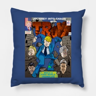 Trump God of Blunder Journey into chaos Pillow
