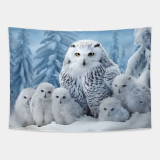 Owl Animal Family Wandering Nature Out Tapestry