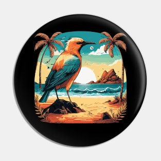 beach and bird Pin