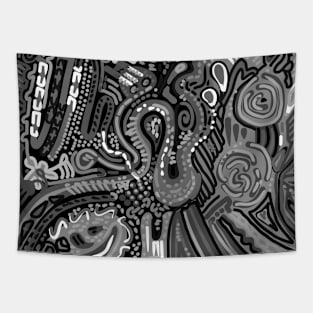 Grey psychedelic Tapestry