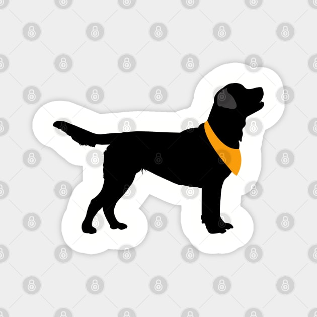 Black Lab Black Labrador Retrievers Pattern in ORANGE Magnet by JessDesigns