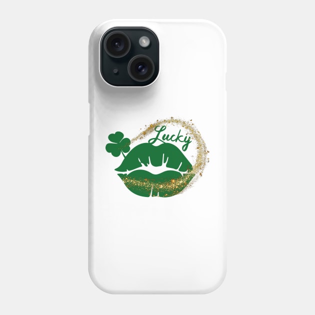 St. Patrick's Day Lucky Kiss Phone Case by EdSan Designs